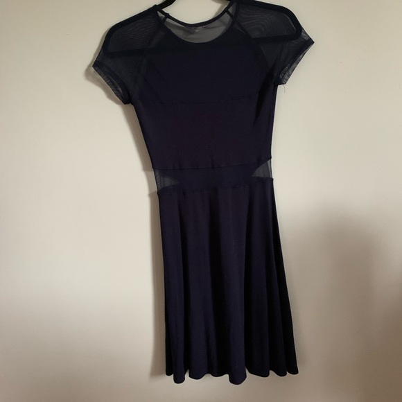 Garage Navy Mesh Panel Skater Dress - Picture 2 of 5